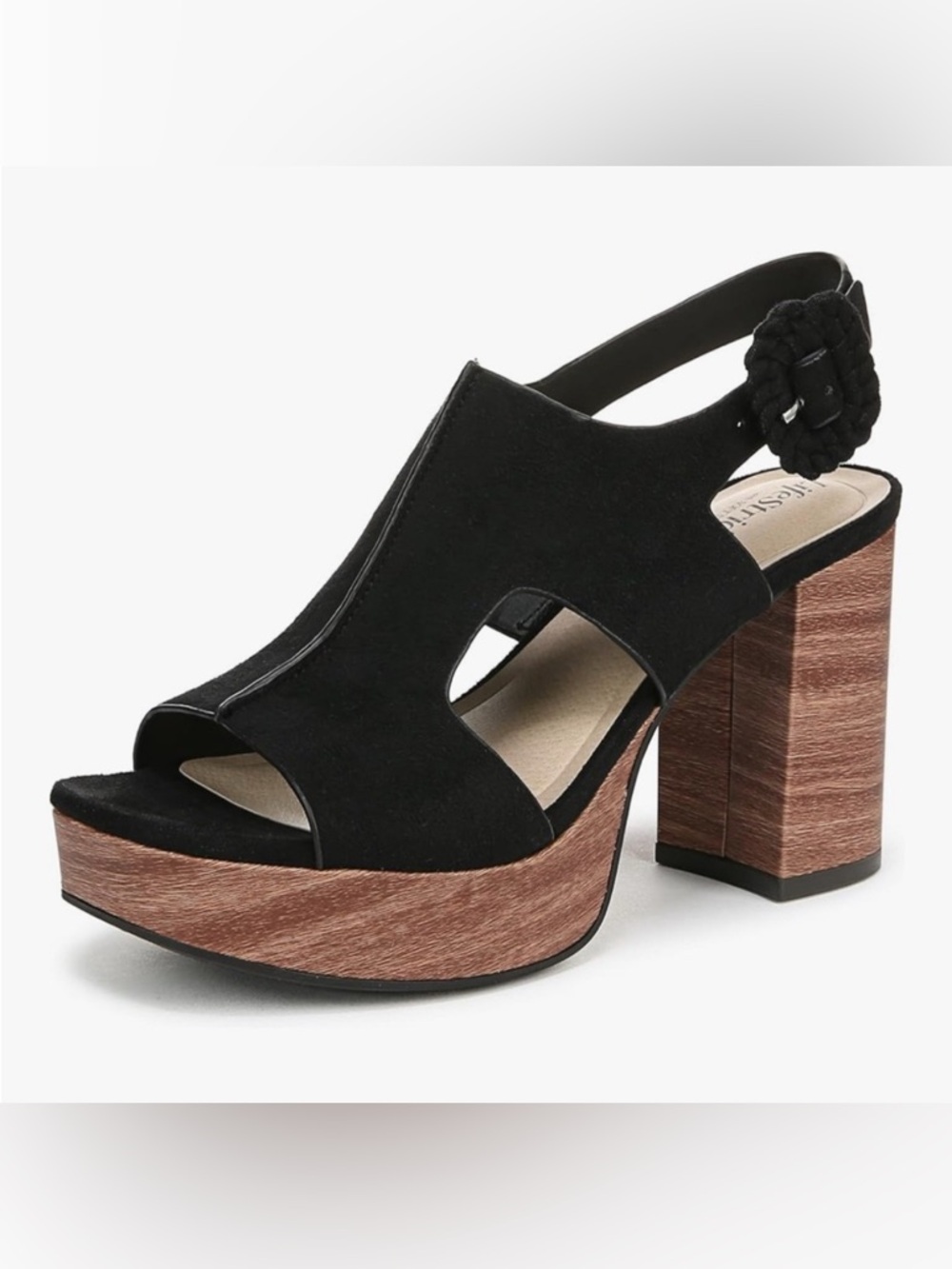 NEW! LIFESTRIDE Audra Microsuede Platform Sandals US size 10 Wide New in Box
